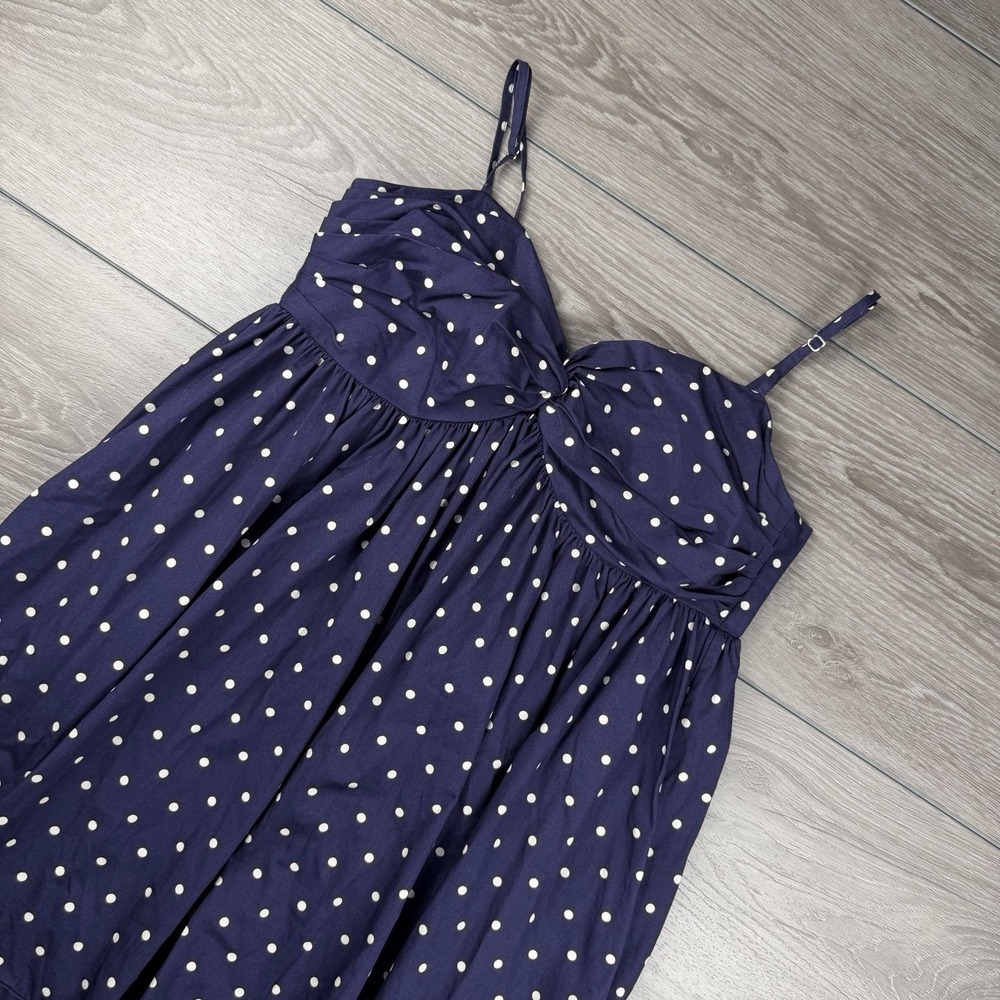 Polo Jeans Company Women's Y2K Polka Dot Camisole Dress Blue Size 29